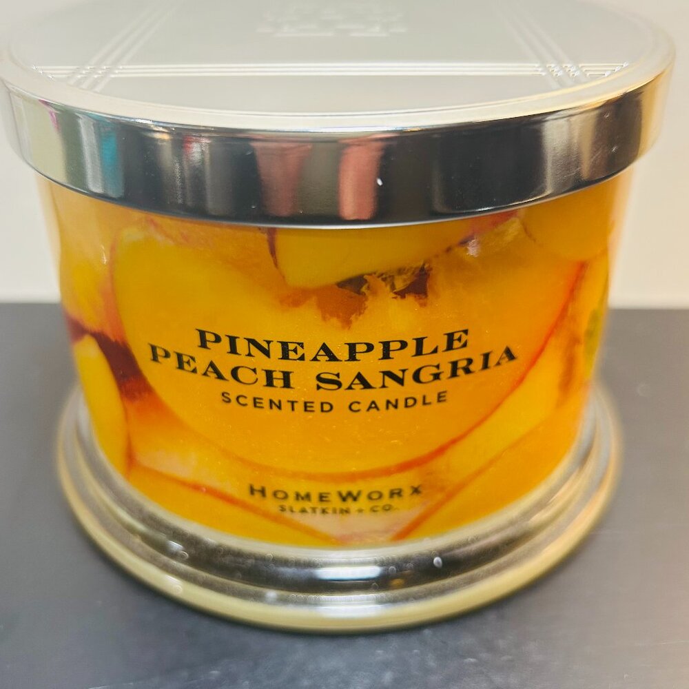 HomeWorx by Slatkin Pineapple Peach Sangria 3-Wick 14oz Candle